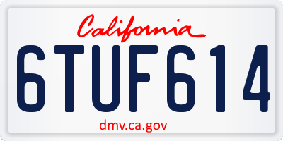 CA license plate 6TUF614