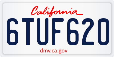CA license plate 6TUF620