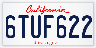CA license plate 6TUF622