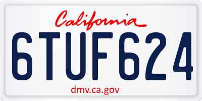 CA license plate 6TUF624
