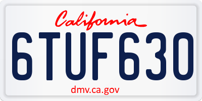 CA license plate 6TUF630