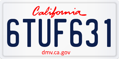 CA license plate 6TUF631