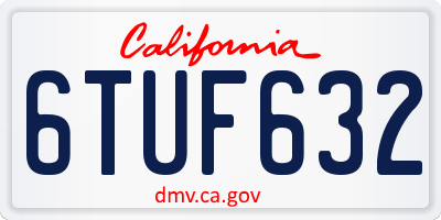 CA license plate 6TUF632