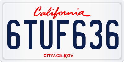CA license plate 6TUF636