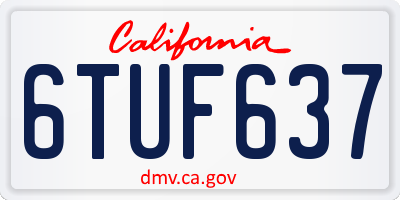 CA license plate 6TUF637