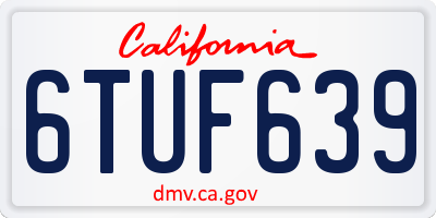 CA license plate 6TUF639
