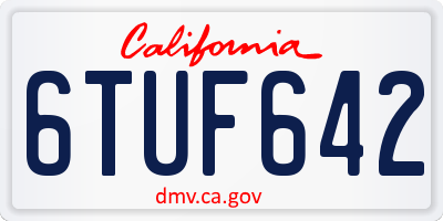 CA license plate 6TUF642