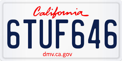 CA license plate 6TUF646