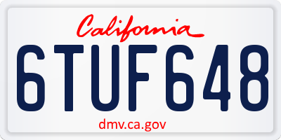 CA license plate 6TUF648