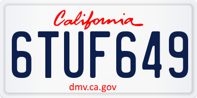 CA license plate 6TUF649