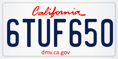 CA license plate 6TUF650