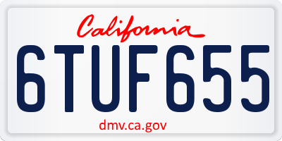 CA license plate 6TUF655