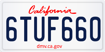 CA license plate 6TUF660