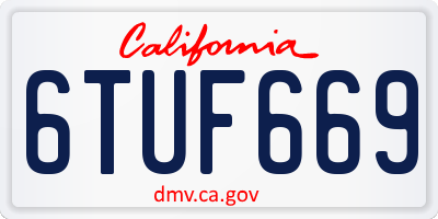CA license plate 6TUF669