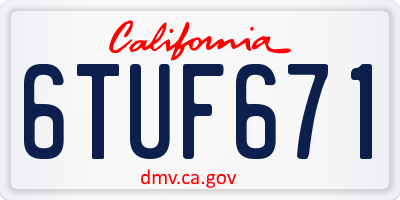 CA license plate 6TUF671