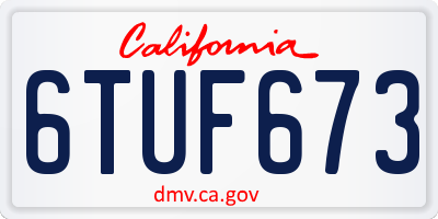 CA license plate 6TUF673