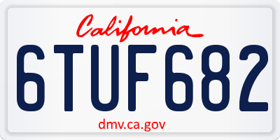 CA license plate 6TUF682