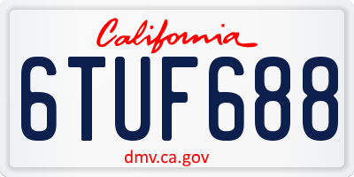 CA license plate 6TUF688