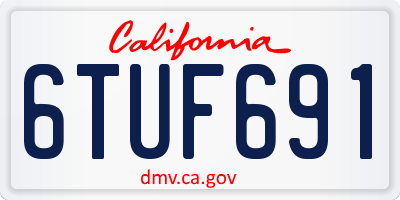 CA license plate 6TUF691