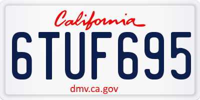 CA license plate 6TUF695