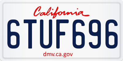 CA license plate 6TUF696