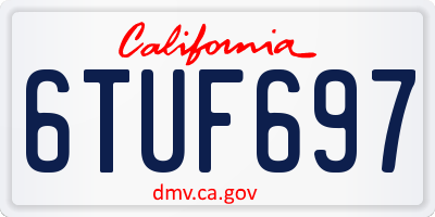 CA license plate 6TUF697