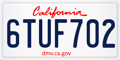 CA license plate 6TUF702
