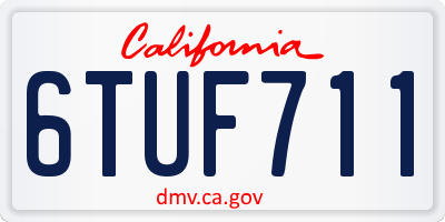 CA license plate 6TUF711