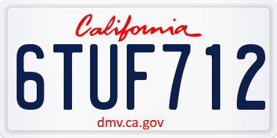 CA license plate 6TUF712
