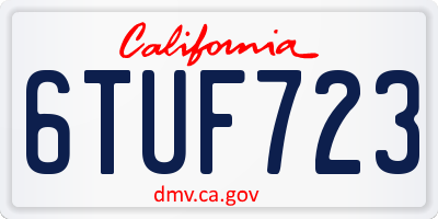 CA license plate 6TUF723