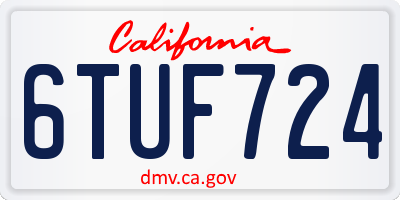 CA license plate 6TUF724