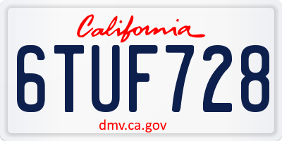 CA license plate 6TUF728