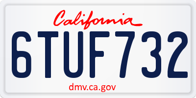CA license plate 6TUF732