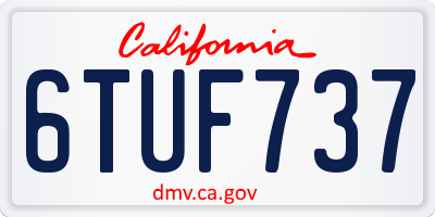 CA license plate 6TUF737