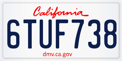 CA license plate 6TUF738
