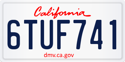CA license plate 6TUF741
