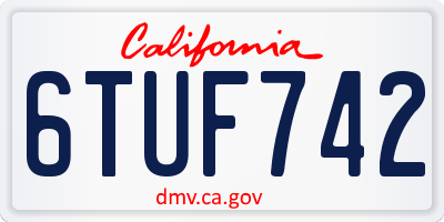 CA license plate 6TUF742