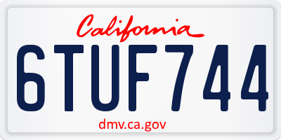 CA license plate 6TUF744