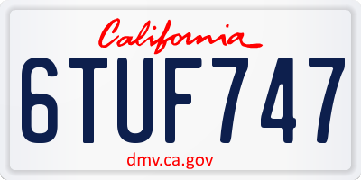 CA license plate 6TUF747