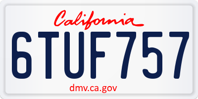 CA license plate 6TUF757