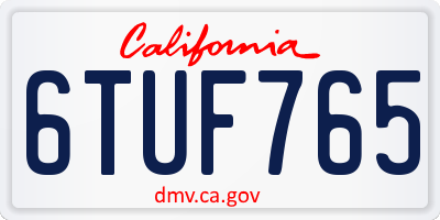 CA license plate 6TUF765