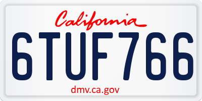 CA license plate 6TUF766