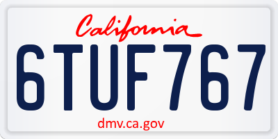 CA license plate 6TUF767