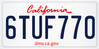 CA license plate 6TUF770