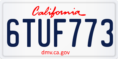 CA license plate 6TUF773