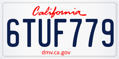CA license plate 6TUF779