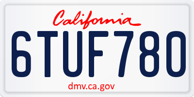 CA license plate 6TUF780