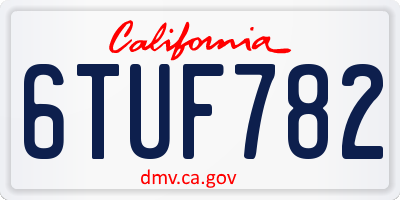 CA license plate 6TUF782