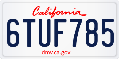 CA license plate 6TUF785