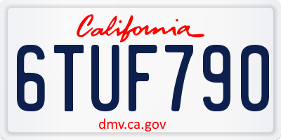 CA license plate 6TUF790